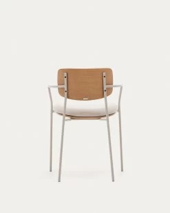 Maureen Stackable Chair In Natural Oak Veneer With Beige Legs | Kave Home 21 Maureen Stackable Chair In Natural Oak Veneer With Beige Legs | Kave Home -Quality Furniture Store CC6029KY12 1V05