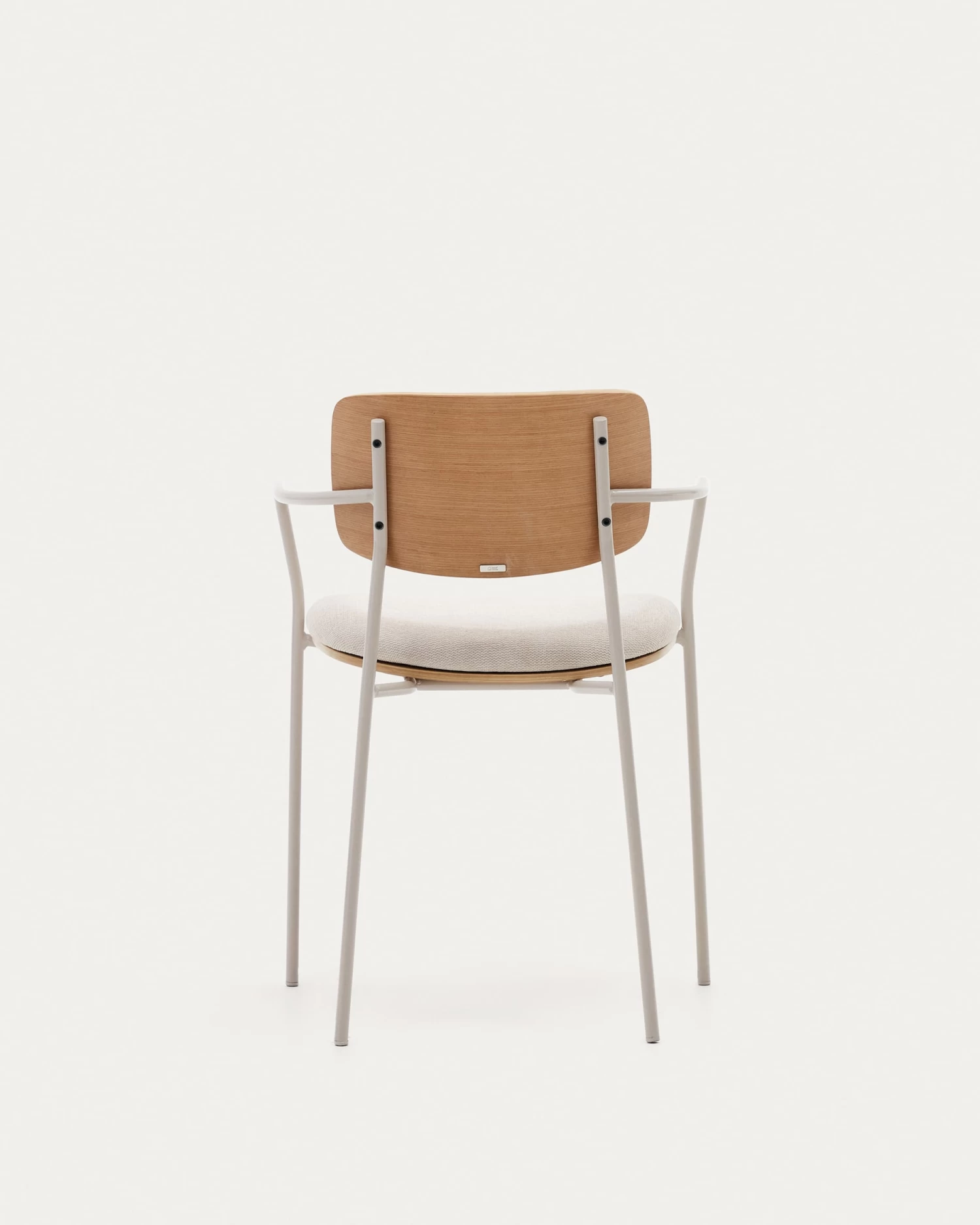 Maureen Stackable Chair In Natural Oak Veneer With Beige Legs | Kave Home 12 Maureen Stackable Chair In Natural Oak Veneer With Beige Legs | Kave Home - Image 10
