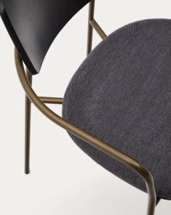Maureen Stackable Chair With Ash Veneer In Dark Finish And Metal In Brass Finish 14 Maureen Stackable Chair With Ash Veneer In Dark Finish And Metal In Brass Finish -Quality Furniture Store CC6029KY15 1D02