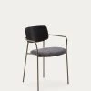 Maureen Stackable Chair With Ash Veneer In Dark Finish And Metal In Brass Finish -Quality Furniture Store CC6029KY15 1V01