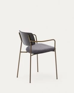 Maureen Stackable Chair With Ash Veneer In Dark Finish And Metal In Brass Finish 17 Maureen Stackable Chair With Ash Veneer In Dark Finish And Metal In Brass Finish -Quality Furniture Store CC6029KY15 1V03