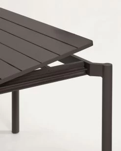 Zaltana Extendable Aluminium Outdoor Table With Matt Dark Grey Finish 180 (240) X 100 Cm | Kave Home -Quality Furniture Store CC6031R02 1D03