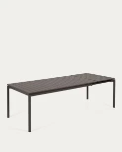 Zaltana Extendable Aluminium Outdoor Table With Matt Dark Grey Finish 180 (240) X 100 Cm | Kave Home -Quality Furniture Store CC6031R02 1V02