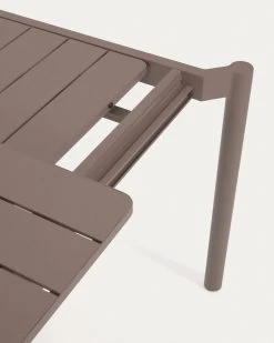 Zaltana Extendable Aluminium Outdoor Table With Matt Brown Finish 180 (240) X 100 Cm | Kave Home -Quality Furniture Store CC6031R10 1D01