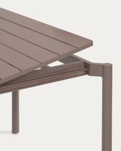 Zaltana Extendable Aluminium Outdoor Table With Matt Brown Finish 180 (240) X 100 Cm | Kave Home -Quality Furniture Store CC6031R10 1D03