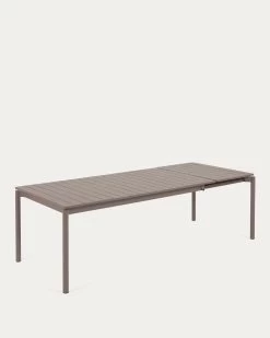 Zaltana Extendable Aluminium Outdoor Table With Matt Brown Finish 180 (240) X 100 Cm | Kave Home -Quality Furniture Store CC6031R10 1V02