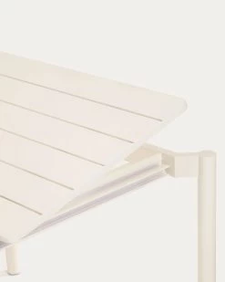 Zaltana Extendable Aluminium Outdoor Table With Matt White Finish 180 (240) X 100 Cm | Kave Home -Quality Furniture Store CC6031R33 1D03