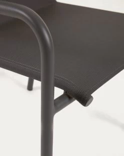 Zaltana Stackable Outdoor Chair In Aluminium With A Matt Dark Grey Painted Finish | Kave Home -Quality Furniture Store CC6033R02 1D02