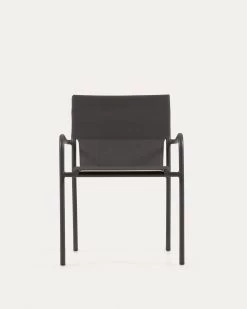 Zaltana Stackable Outdoor Chair In Aluminium With A Matt Dark Grey Painted Finish | Kave Home -Quality Furniture Store CC6033R02 1V04