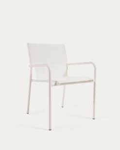 Zaltana Stackable Outdoor Chair In Aluminium With A Matte White Painted Finish | Kave Home