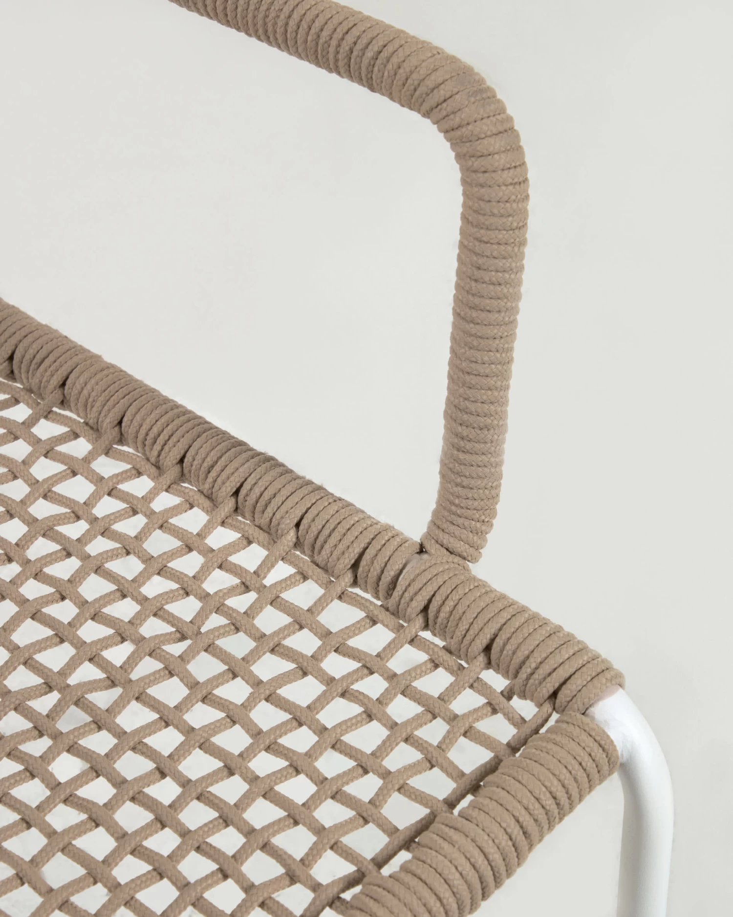 Cailin Stackable Chair In Beige Cord With Galvanised Steel Legs Painted White | Kave Home 5 Cailin Stackable Chair In Beige Cord With Galvanised Steel Legs Painted White | Kave Home - Image 3