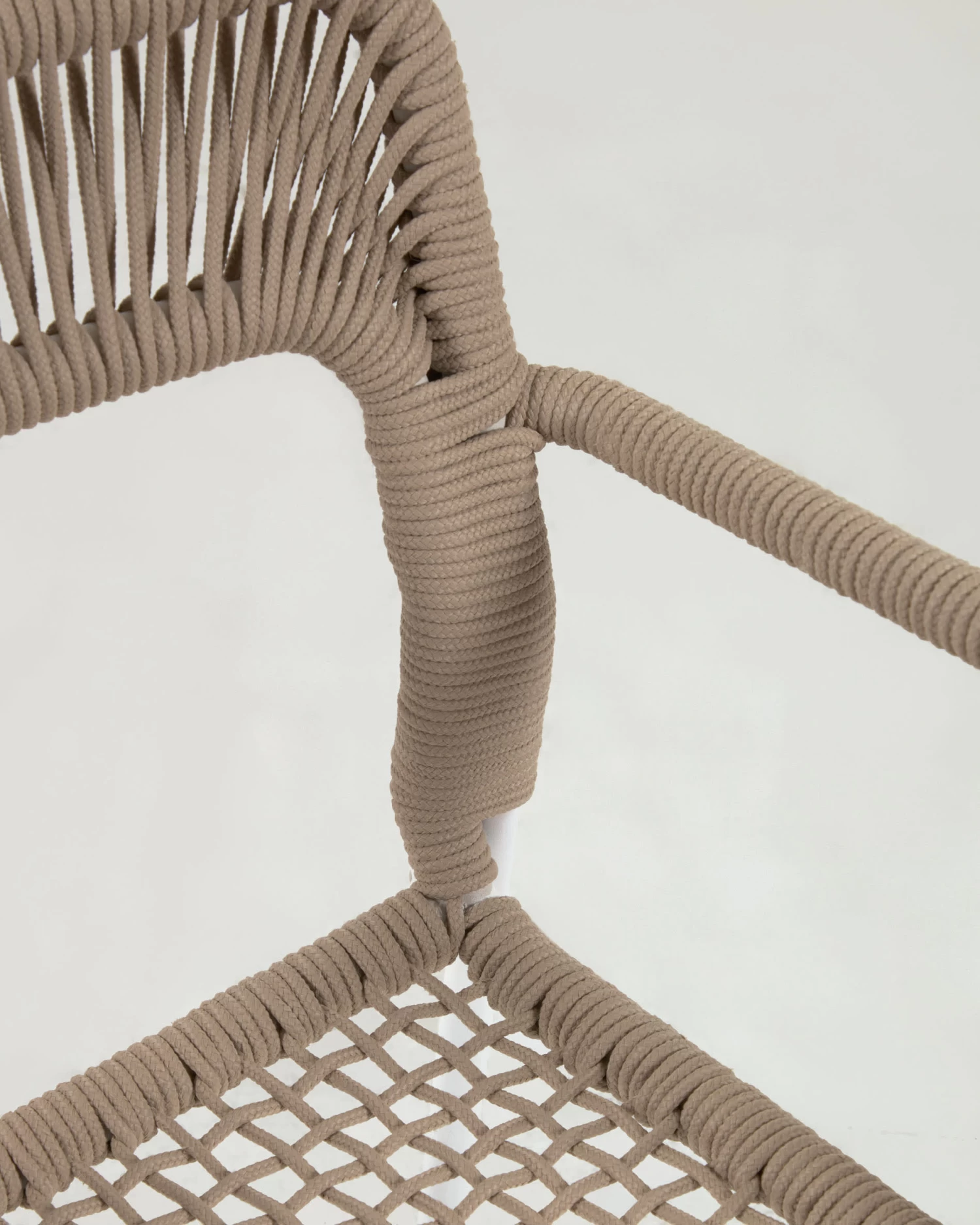 Cailin Stackable Chair In Beige Cord With Galvanised Steel Legs Painted White | Kave Home 7 Cailin Stackable Chair In Beige Cord With Galvanised Steel Legs Painted White | Kave Home - Image 5