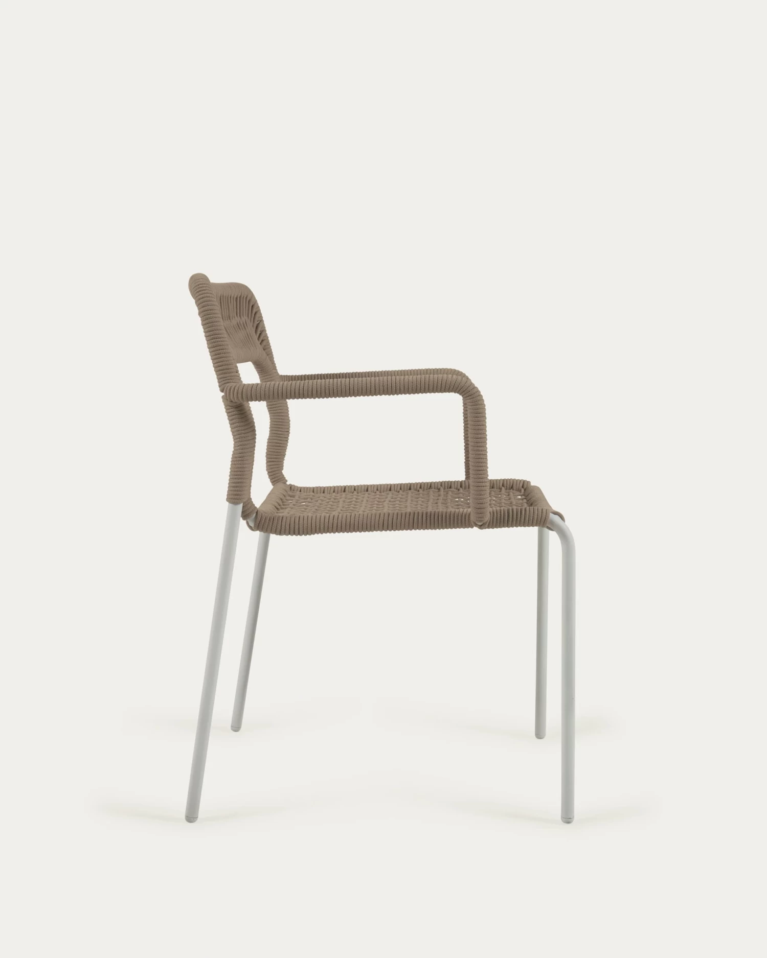 Cailin Stackable Chair In Beige Cord With Galvanised Steel Legs Painted White | Kave Home 8 Cailin Stackable Chair In Beige Cord With Galvanised Steel Legs Painted White | Kave Home - Image 6