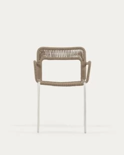 Cailin Stackable Chair In Beige Cord With Galvanised Steel Legs Painted White | Kave Home 21 Cailin Stackable Chair In Beige Cord With Galvanised Steel Legs Painted White | Kave Home -Quality Furniture Store CC6050J11 1V04