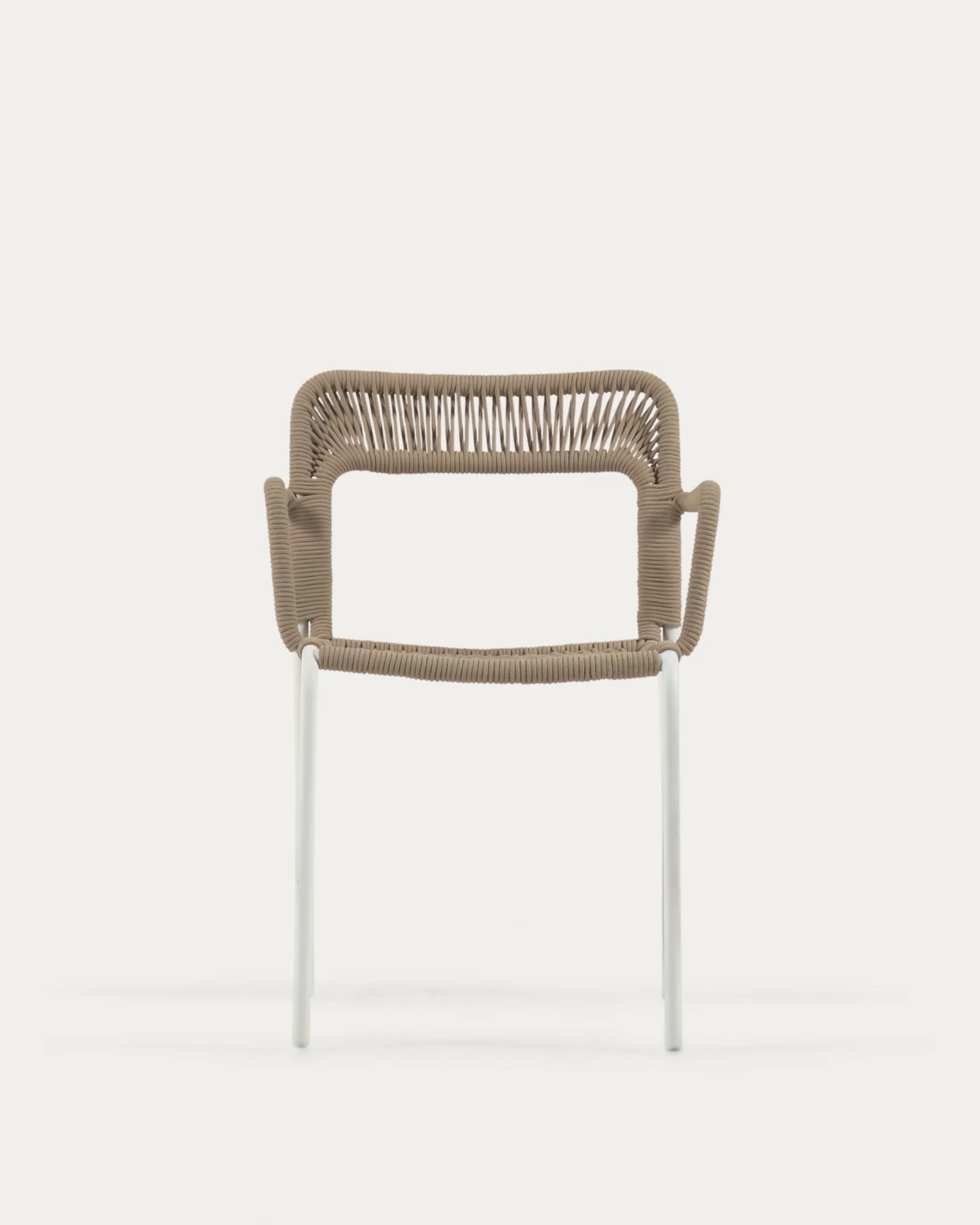 Cailin Stackable Chair In Beige Cord With Galvanised Steel Legs Painted White | Kave Home 12 Cailin Stackable Chair In Beige Cord With Galvanised Steel Legs Painted White | Kave Home - Image 10