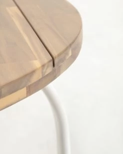 Cailin Round Table In Solid 100% FSC Acacia Wood With Steel Legs In White Ã 90 Cm | Kave Home -Quality Furniture Store CC6051M46 1D03