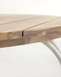 Cailin Round Table In Solid 100% FSC Acacia Wood With Steel Legs In White Ã 90 Cm | Kave Home -Quality Furniture Store CC6051M46 1D04