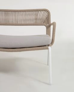 Cailin 2 Seater Sofa In Beige Cord With Galvanised Steel Legs In White 150 Cm | Kave Home -Quality Furniture Store CC6054J11 1D01