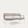Cailin 2 Seater Sofa In Beige Cord With Galvanised Steel Legs In White 150 Cm | Kave Home