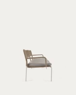 Cailin 2 Seater Sofa In Beige Cord With Galvanised Steel Legs In White 150 Cm | Kave Home -Quality Furniture Store CC6054J11 1V02