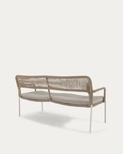 Cailin 2 Seater Sofa In Beige Cord With Galvanised Steel Legs In White 150 Cm | Kave Home -Quality Furniture Store CC6054J11 1V03