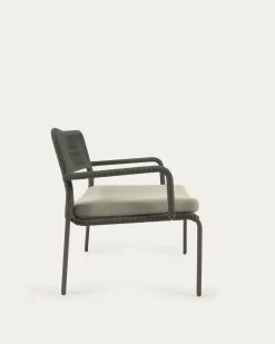 Cailin Armchair In Green Cord With Galvanised Steel Legs Painted Dark Green | Kave Home -Quality Furniture Store CC6055J19 1V02