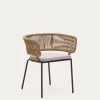Nadin Chair In Beige Cord With Galvanised Steel Legs | Kave Home