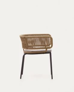 Nadin Chair In Beige Cord With Galvanised Steel Legs | Kave Home -Quality Furniture Store CC6068J12 1V02