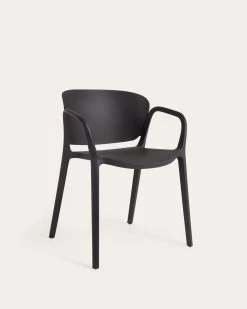 Ania Stackable Black Garden Chair | Kave Home