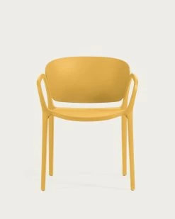 Ania Stackable Yellow Garden Chair | Kave Home -Quality Furniture Store CC6094S31 1V04