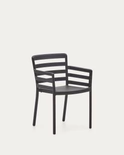 Nariet Stackable Outdoor Chair In Black | Kave Home