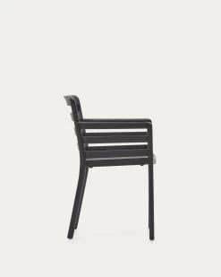 Nariet Stackable Outdoor Chair In Black | Kave Home -Quality Furniture Store CC6106S01 1V02