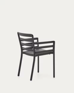 Nariet Stackable Outdoor Chair In Black | Kave Home -Quality Furniture Store CC6106S01 1V03