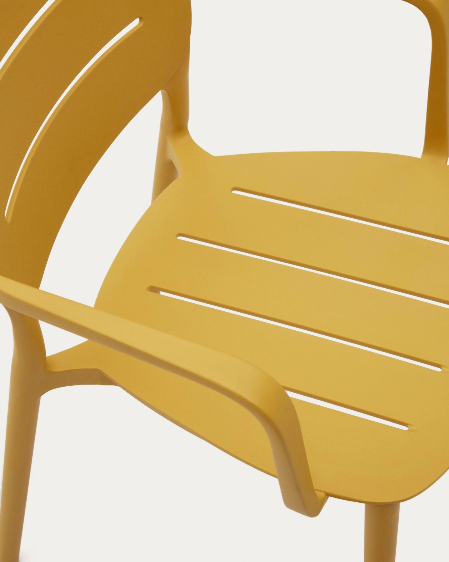 Morella Stackable Outdoor Chair In Mustard | Kave Home 6 Morella Stackable Outdoor Chair In Mustard | Kave Home - Image 4