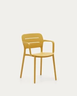 Morella Stackable Outdoor Chair In Mustard | Kave Home