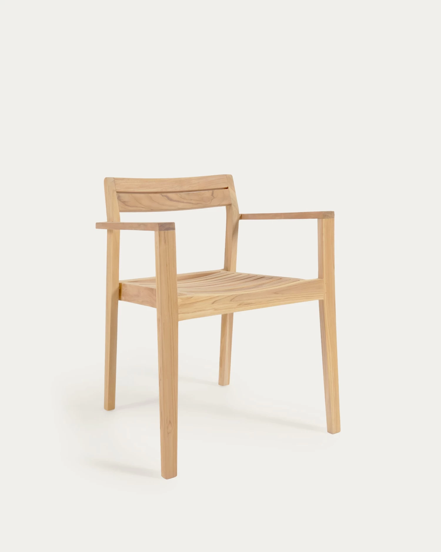 Victoire Stackable Solid Teak Outdoor Chair | Kave Home 3 Victoire Stackable Solid Teak Outdoor Chair | Kave Home
