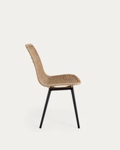 Equal Outdoor Chair In Synthetic Rattan With Aluminium Legs In A Black Finish | Kave Home -Quality Furniture Store CC6126FN46 1V02