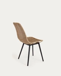 Equal Outdoor Chair In Synthetic Rattan With Aluminium Legs In A Black Finish | Kave Home -Quality Furniture Store CC6126FN46 1V03