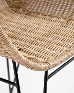 Chart Outdoor Chair In Synthetic Rattan With Galvanised Steel Legs In A Black Finish | Kave Home -Quality Furniture Store CC6127FN46 1D02