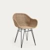 Chart Outdoor Chair In Synthetic Rattan With Galvanised Steel Legs In A Black Finish | Kave Home -Quality Furniture Store CC6127FN46 1V01