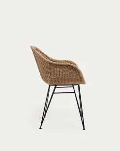 Chart Outdoor Chair In Synthetic Rattan With Galvanised Steel Legs In A Black Finish | Kave Home -Quality Furniture Store CC6127FN46 1V02