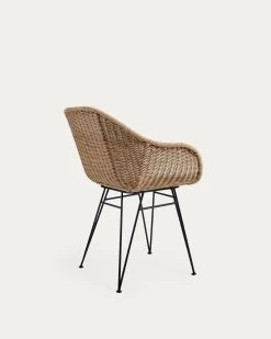 Chart Outdoor Chair In Synthetic Rattan With Galvanised Steel Legs In A Black Finish | Kave Home -Quality Furniture Store CC6127FN46 1V03