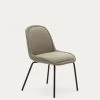 Aimin Chair In Brown Chenille And Steel Legs With A Matte Black Painted Finish | Kave Home -Quality Furniture Store CC6853BF11 1V01