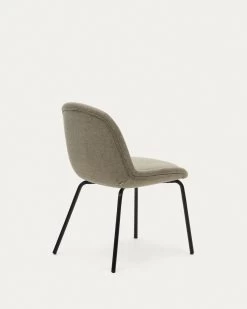 Aimin Chair In Brown Chenille And Steel Legs With A Matte Black Painted Finish | Kave Home 17 Aimin Chair In Brown Chenille And Steel Legs With A Matte Black Painted Finish | Kave Home -Quality Furniture Store CC6853BF11 1V03