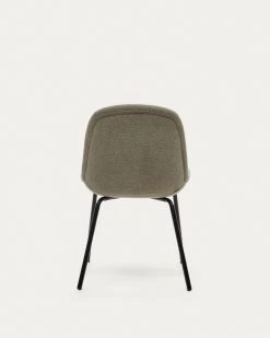 Aimin Chair In Brown Chenille And Steel Legs With A Matte Black Painted Finish | Kave Home 19 Aimin Chair In Brown Chenille And Steel Legs With A Matte Black Painted Finish | Kave Home -Quality Furniture Store CC6853BF11 1V05