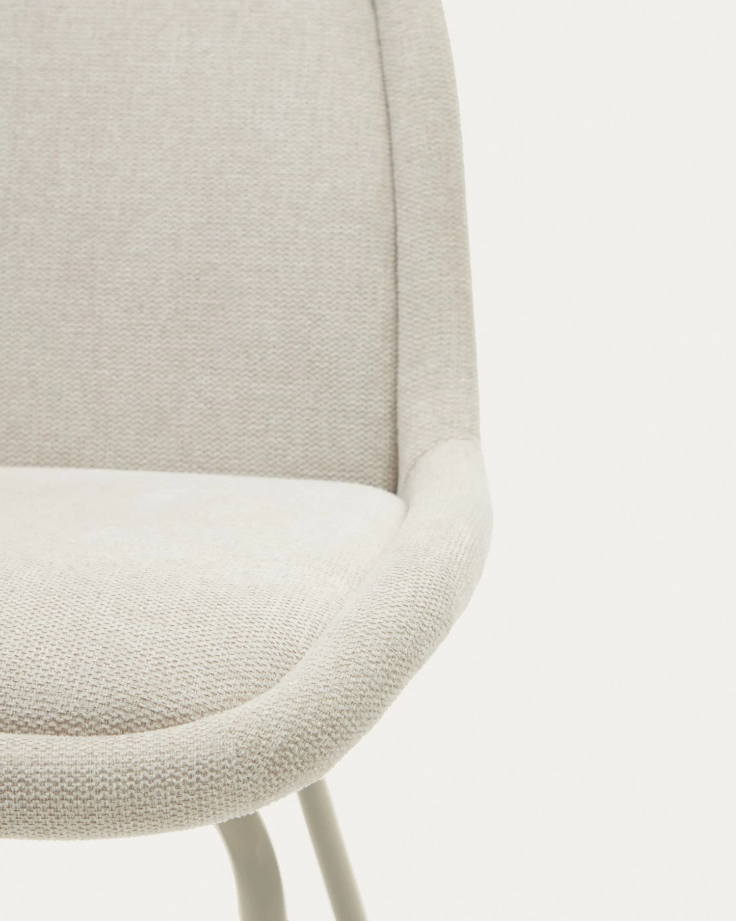 Aimin Chair In Beige Chenille And Steel Legs With A Matte Beige Painted Finish | Kave Home 5 Aimin Chair In Beige Chenille And Steel Legs With A Matte Beige Painted Finish | Kave Home - Image 3