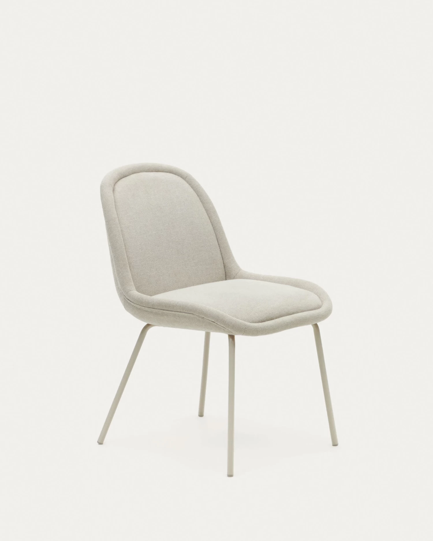 Aimin Chair In Beige Chenille And Steel Legs With A Matte Beige Painted Finish | Kave Home 3 Aimin Chair In Beige Chenille And Steel Legs With A Matte Beige Painted Finish | Kave Home