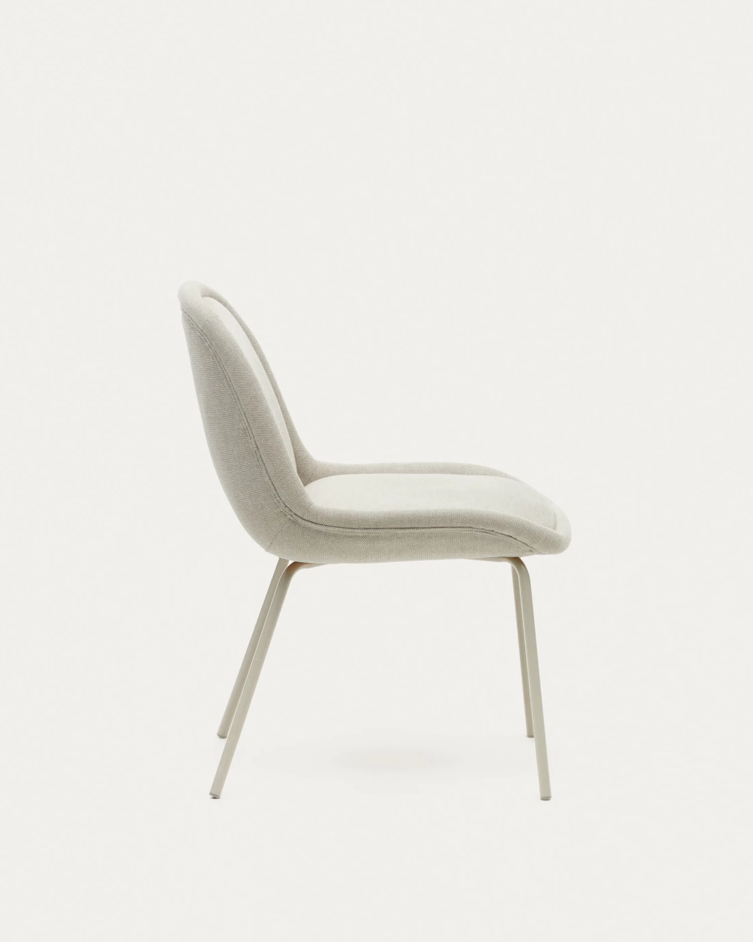 Aimin Chair In Beige Chenille And Steel Legs With A Matte Beige Painted Finish | Kave Home 7 Aimin Chair In Beige Chenille And Steel Legs With A Matte Beige Painted Finish | Kave Home - Image 5