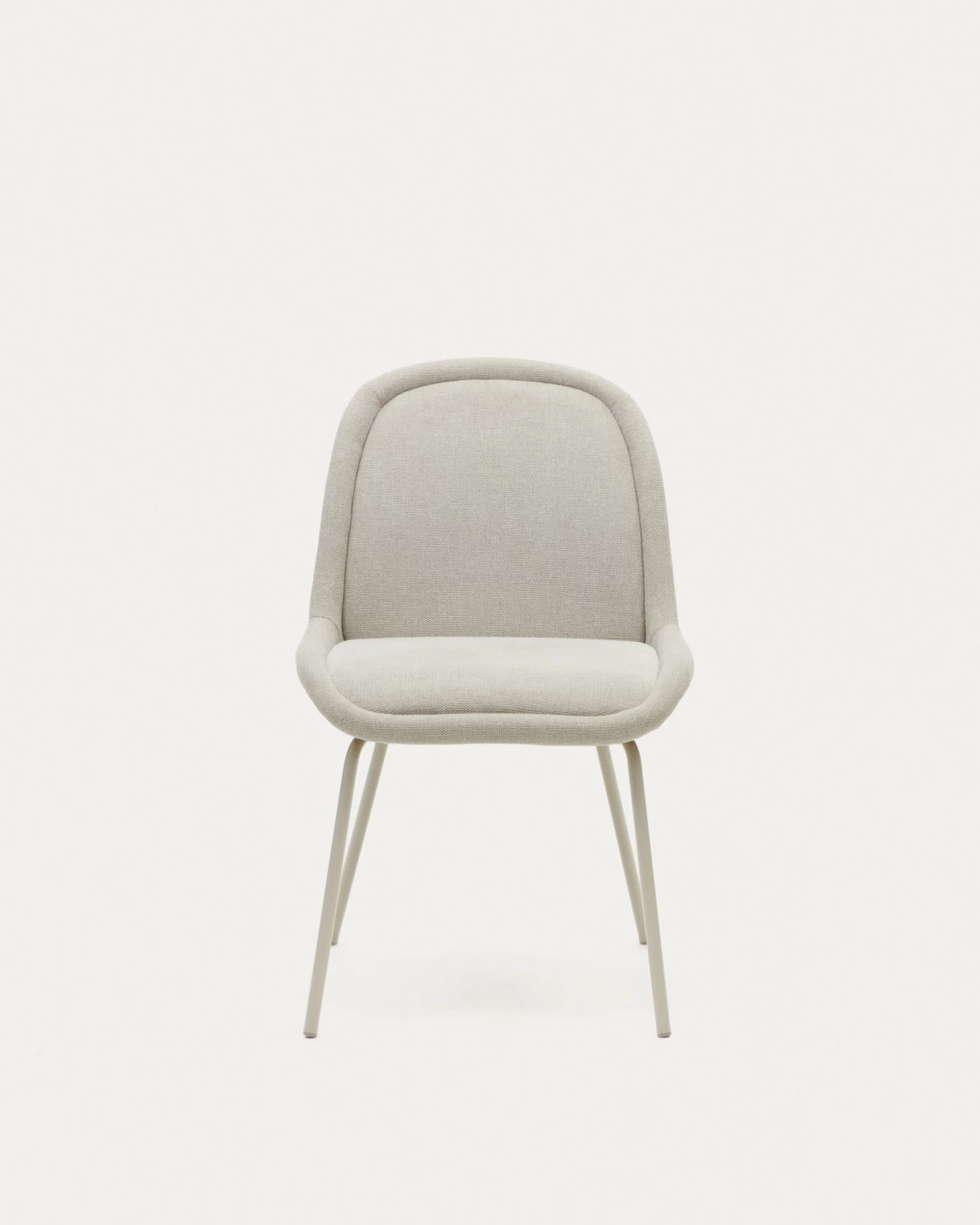 Aimin Chair In Beige Chenille And Steel Legs With A Matte Beige Painted Finish | Kave Home 9 Aimin Chair In Beige Chenille And Steel Legs With A Matte Beige Painted Finish | Kave Home - Image 7