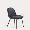 Aimin Chair In Grey Chenille And Steel Legs With A Matte Black Painted Finish | Kave Home -Quality Furniture Store CC6853BF15 1V01